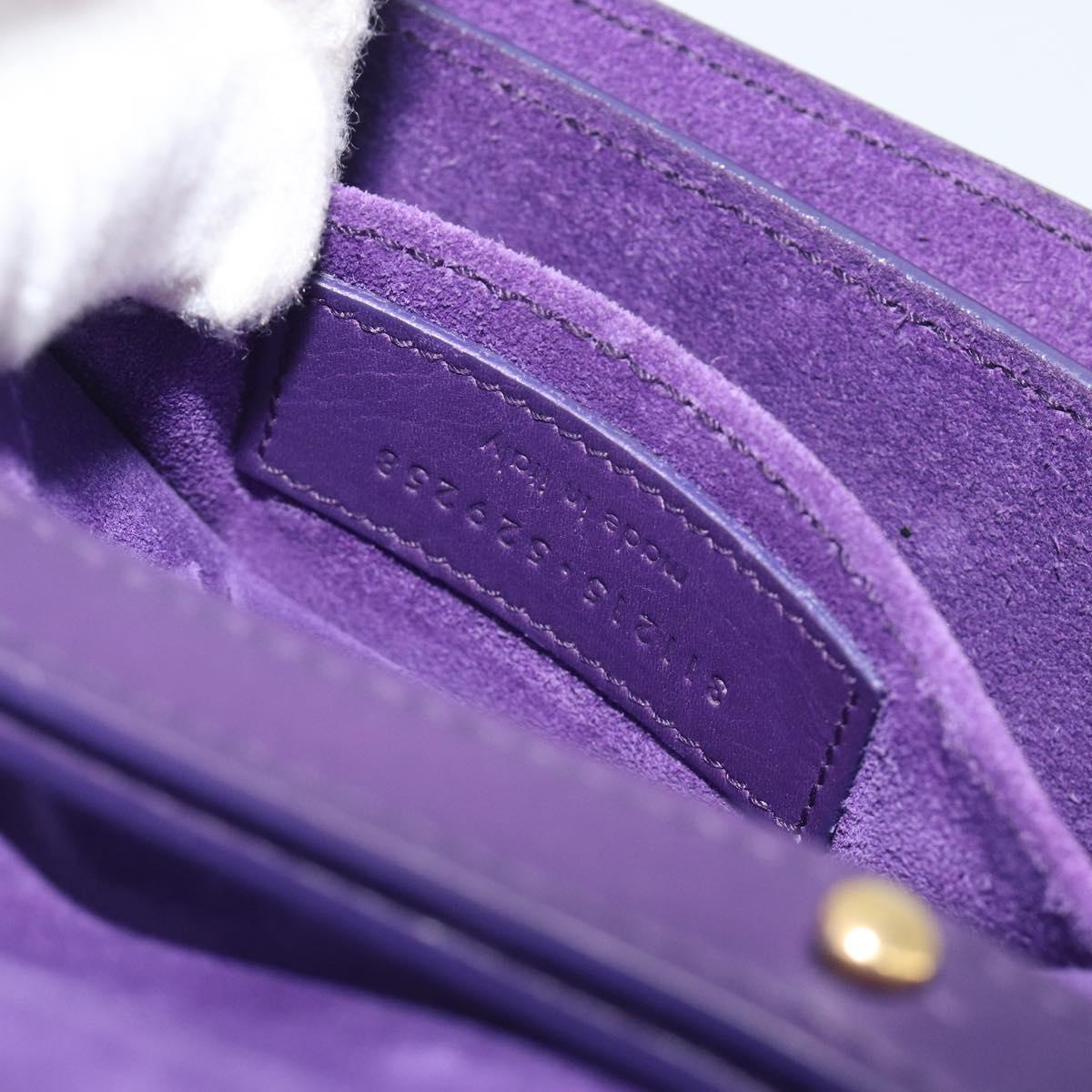 SAINT LAURENT Chain Shoulder Bag Leather Purple Gold Tone 311215 Auth BA14810V