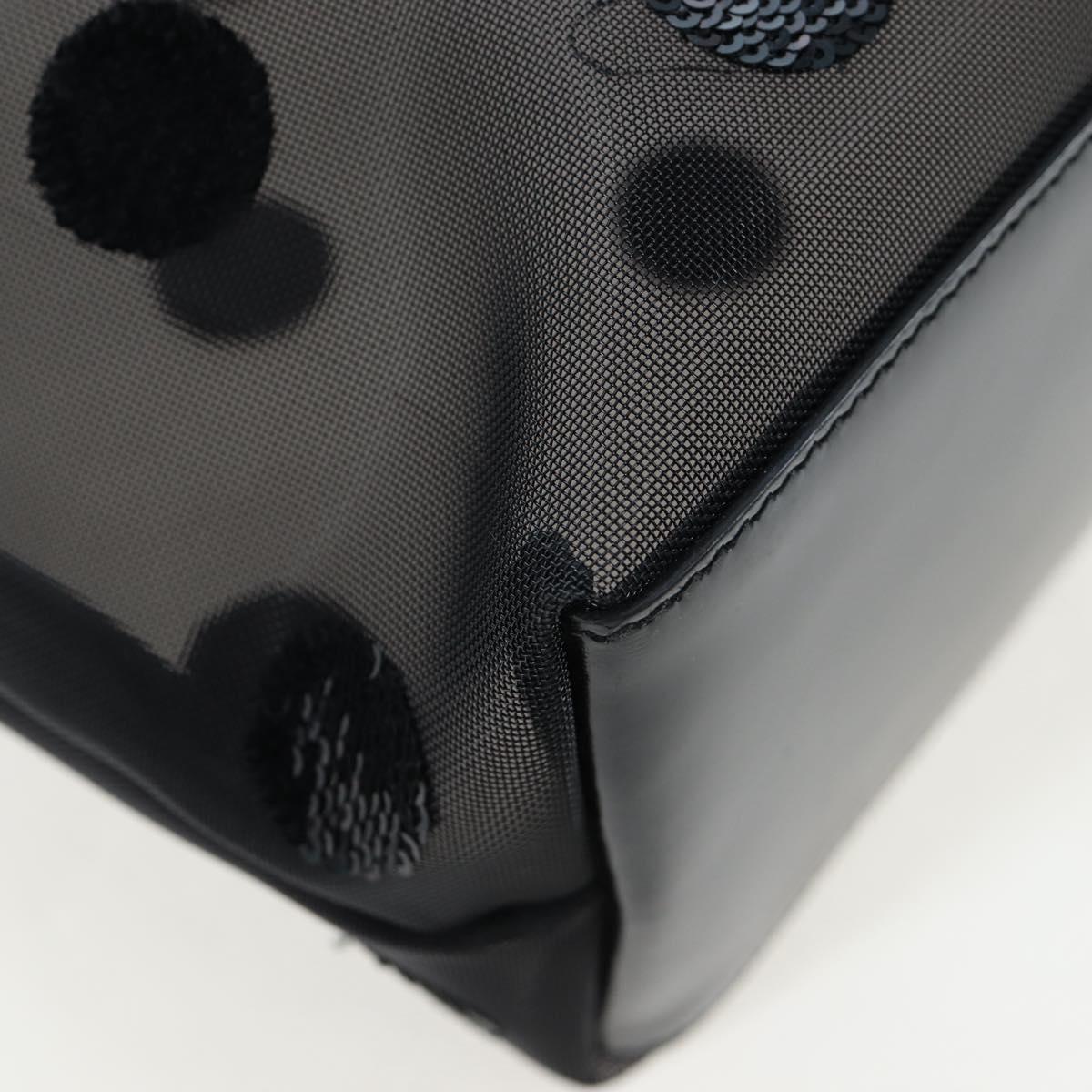 PRADA Polka Dots Tote Bag Mesh Black Auth BA14815M