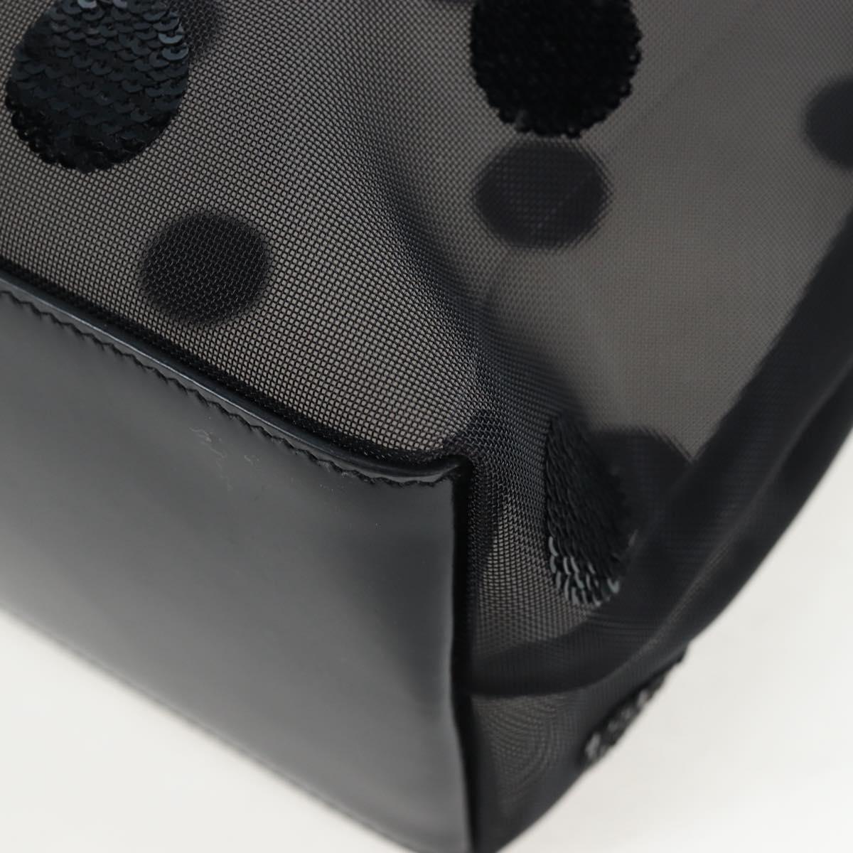 PRADA Polka Dots Tote Bag Mesh Black Auth BA14815M