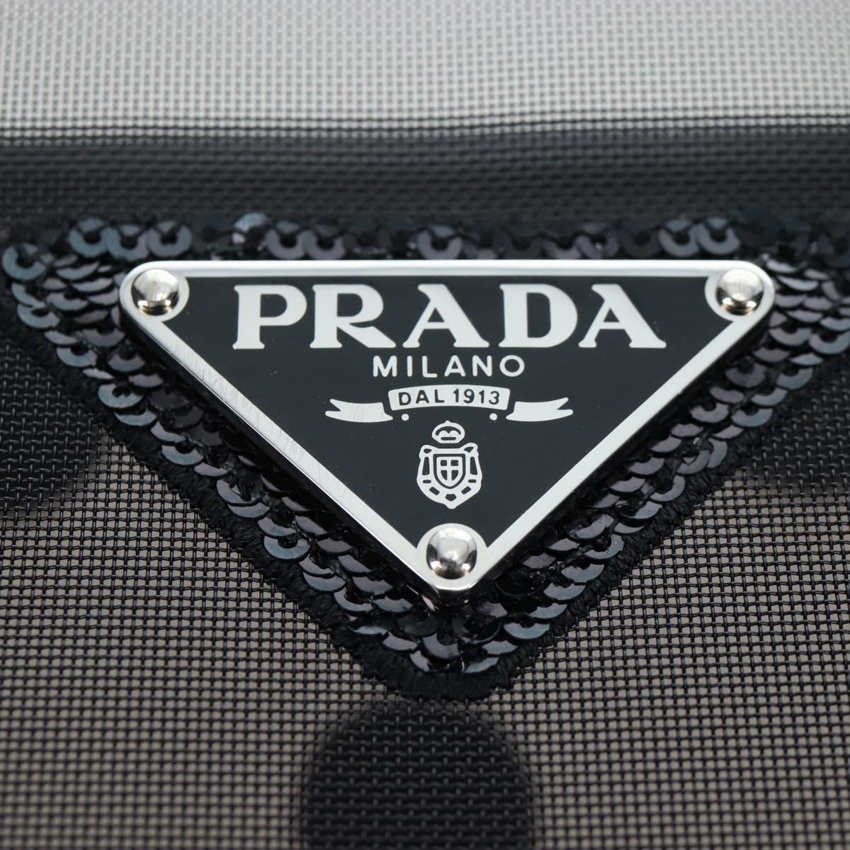 PRADA Polka Dots Tote Bag Mesh Black Auth BA14815M