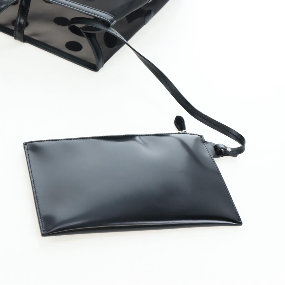 PRADA Polka Dots Tote Bag Mesh Black Auth BA14815M