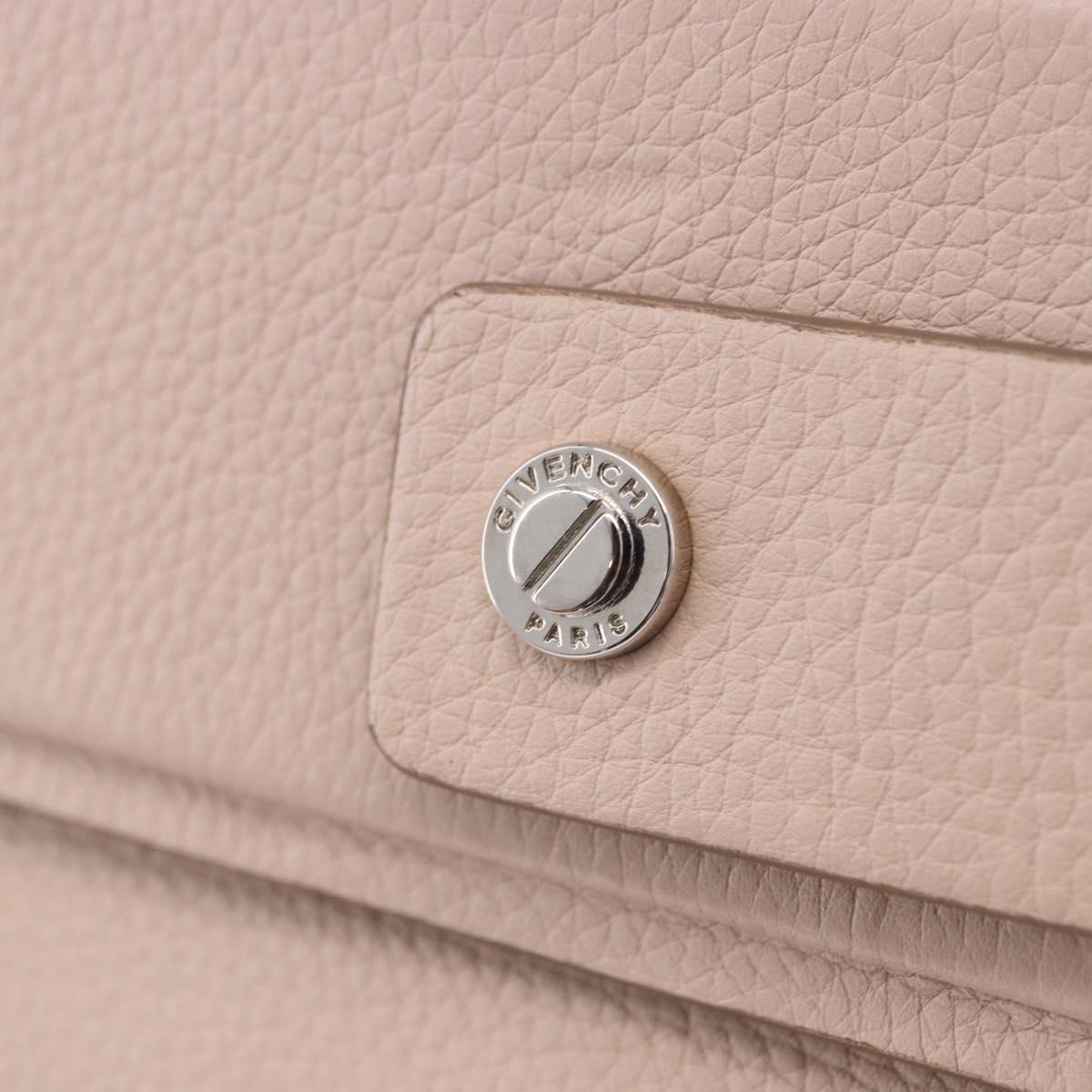 GIVENCHY Horizon Hand Bag Leather 2way Pink Silver Auth BA14820M