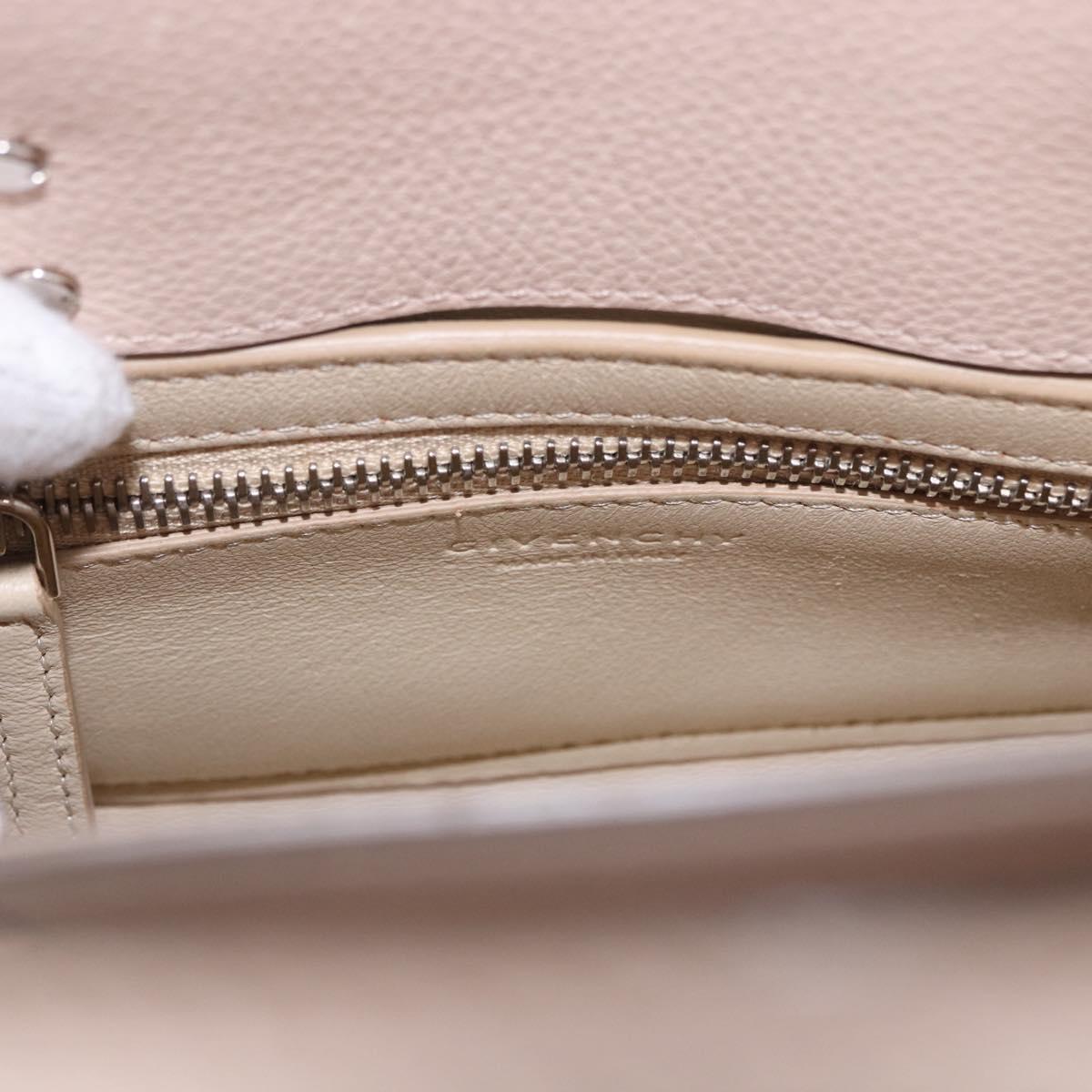 GIVENCHY Horizon Hand Bag Leather 2way Pink Silver Auth BA14820M