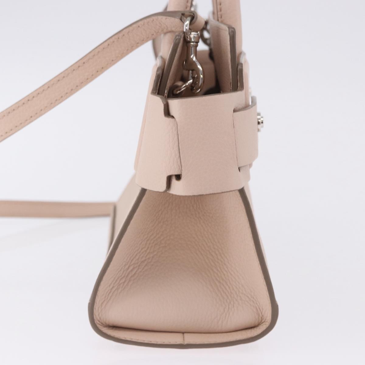GIVENCHY Horizon Hand Bag Leather 2way Pink Silver Auth BA14820M