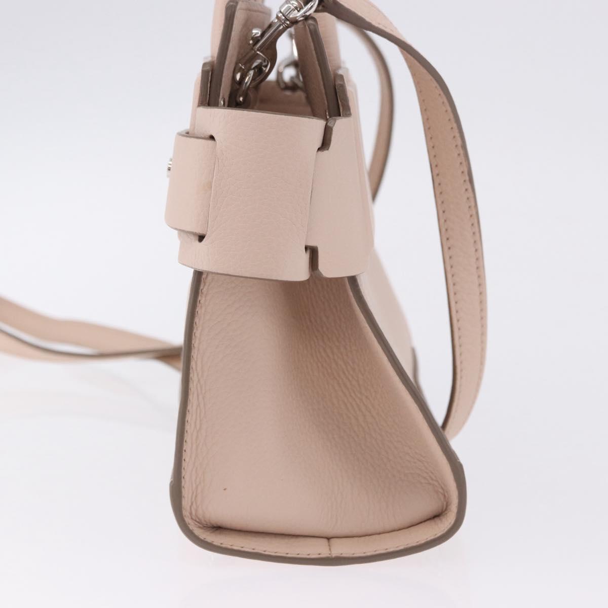 GIVENCHY Horizon Hand Bag Leather 2way Pink Silver Auth BA14820M