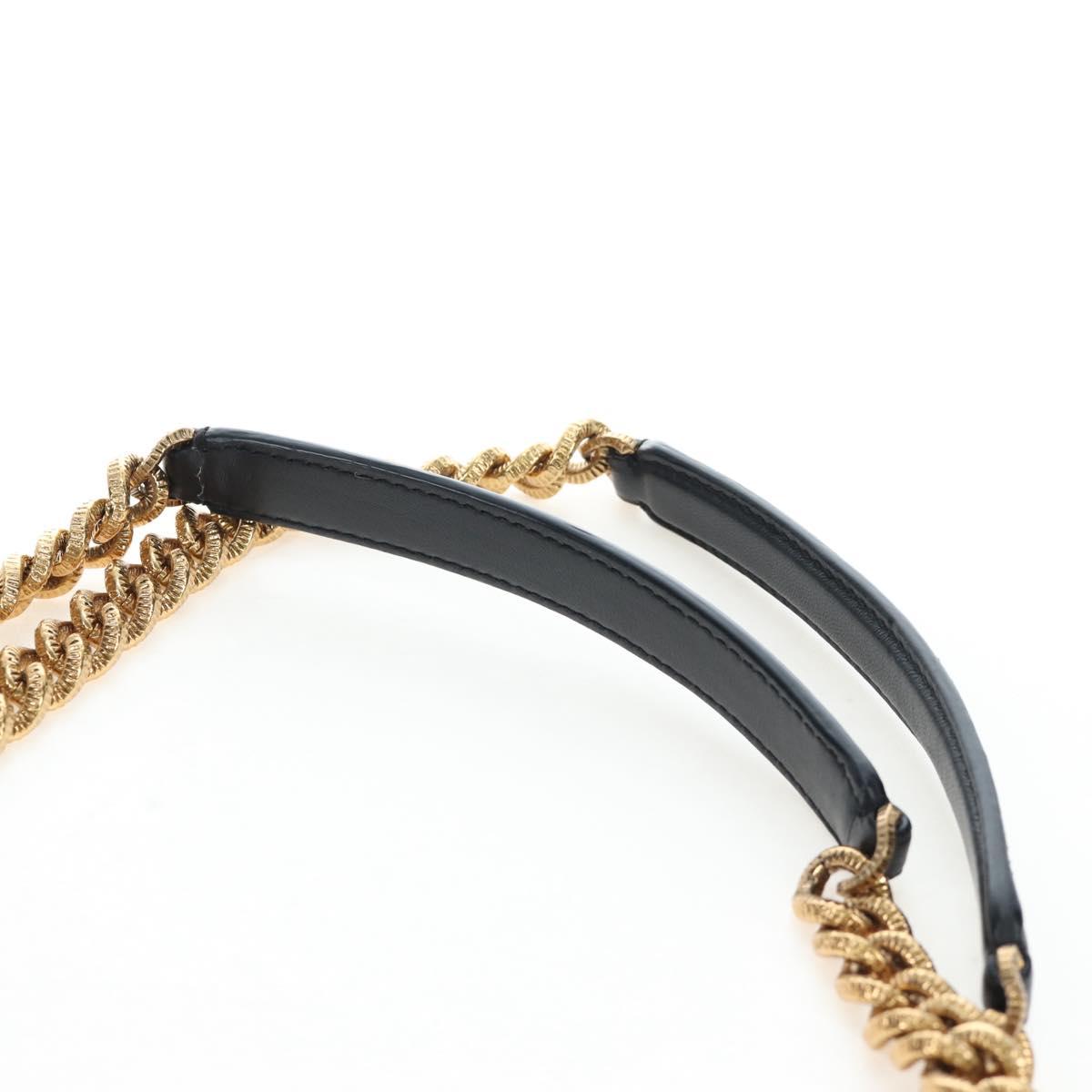 DOLCE&GABBANA Devotion Chain Shoulder Bag Tweed Black Gold Tone Auth BA14821SAM