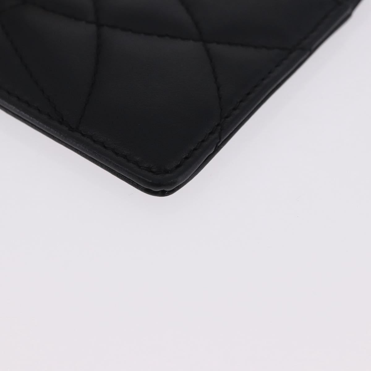 DOLCE&GABBANA Devotion Card Holder Medium Leather Black Gold Tone Auth BA14822V