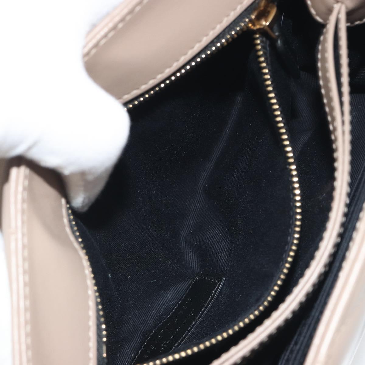 SAINT LAURENT Lulu Shoulder Bag Leather Beige Gold Tone 467072 Auth BA14823V
