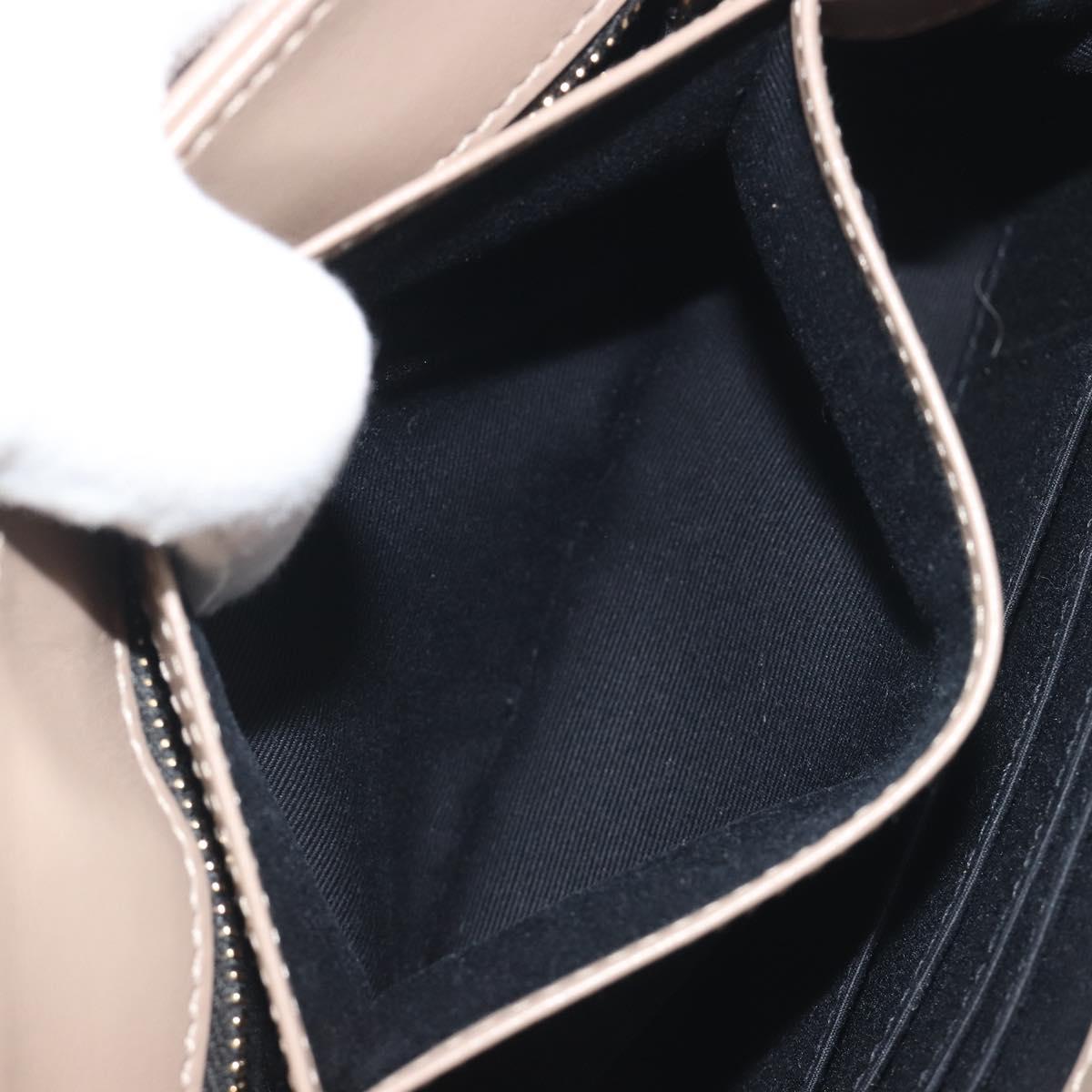 SAINT LAURENT Lulu Shoulder Bag Leather Beige Gold Tone 467072 Auth BA14823V