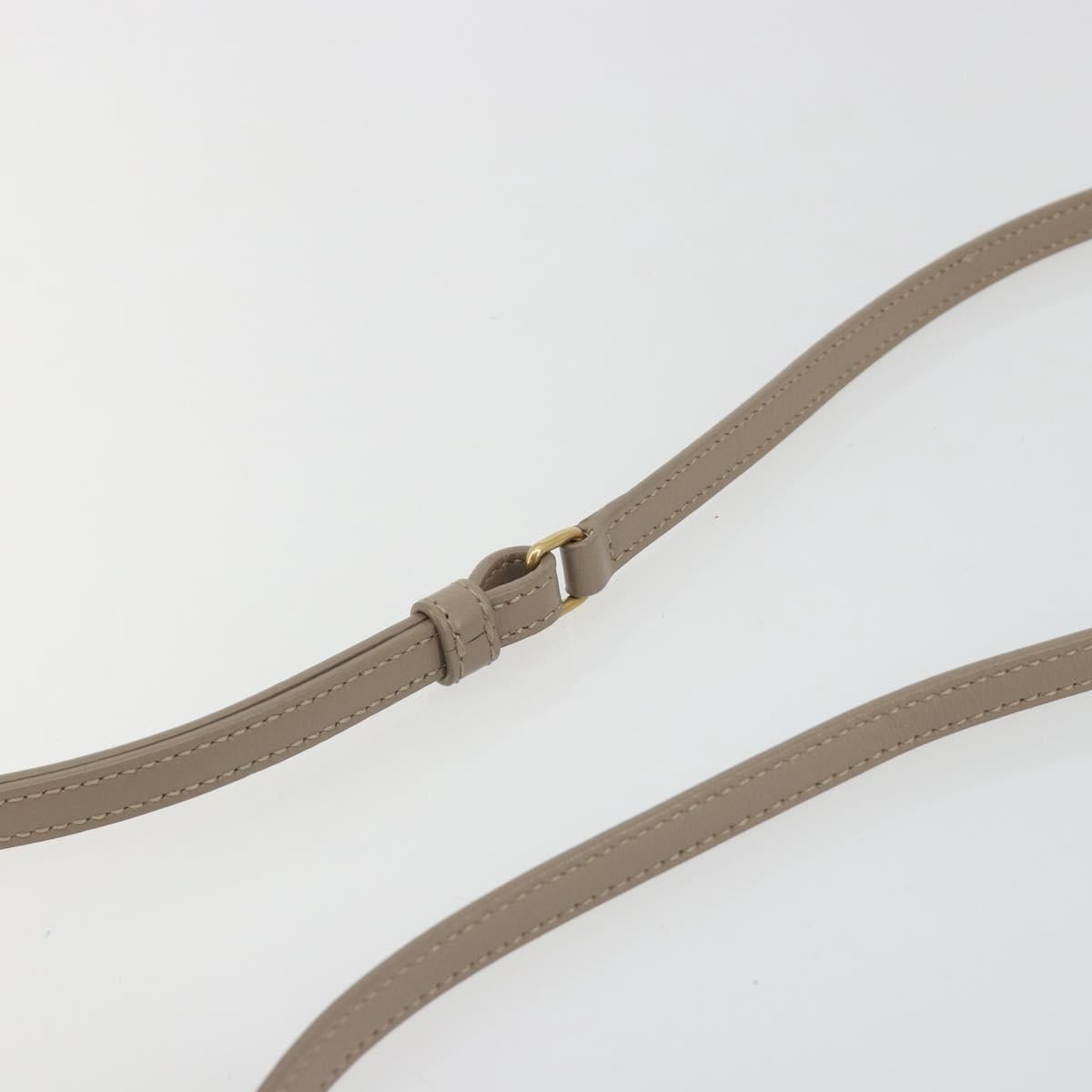 SAINT LAURENT Lulu Shoulder Bag Leather Beige Gold Tone 467072 Auth BA14823V
