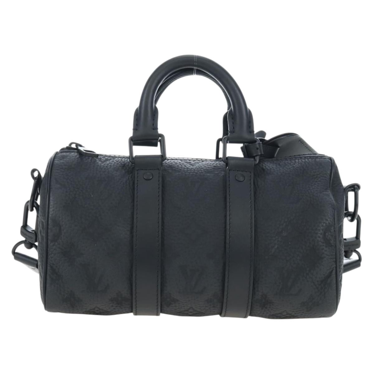 LOUIS VUITTON Monogram Taurillon Keepall Bandouliere 25 M20900 LV Auth BA14824SM