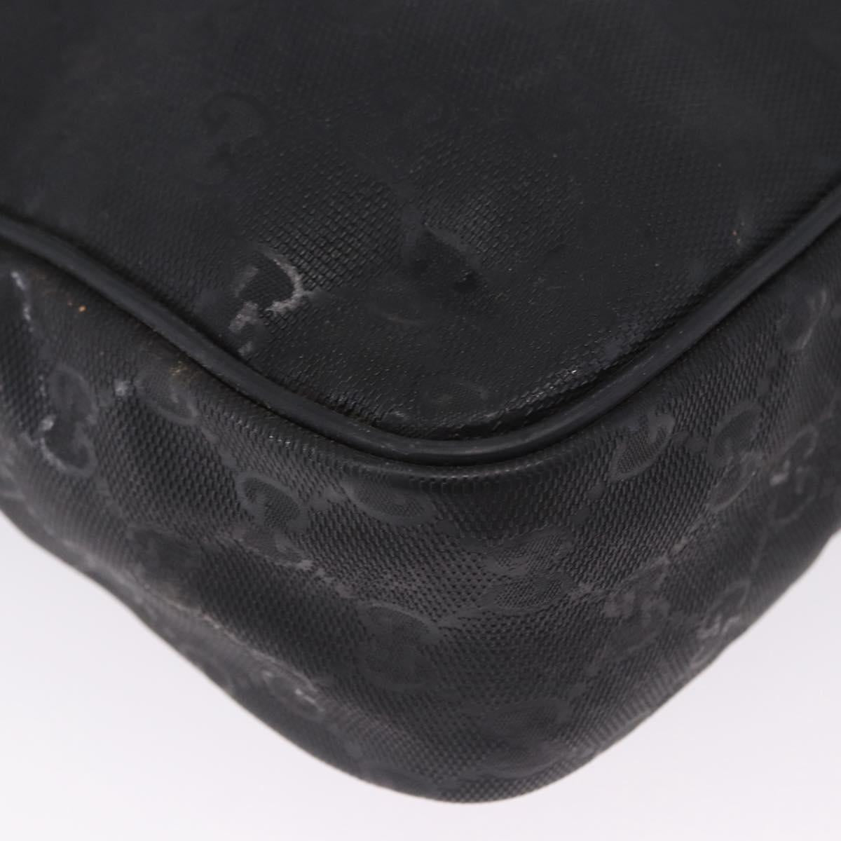 GUCCI GG Implementation Shoulder Bag PVC Black Silver 201448 Auth BA14830