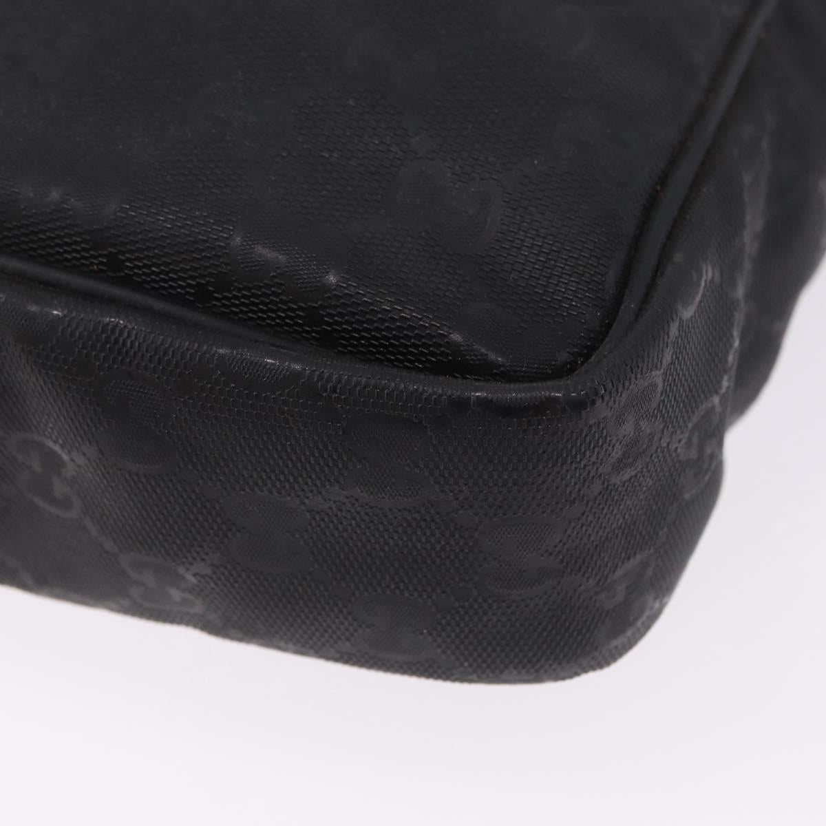 GUCCI GG Implementation Shoulder Bag PVC Black Silver 201448 Auth BA14830