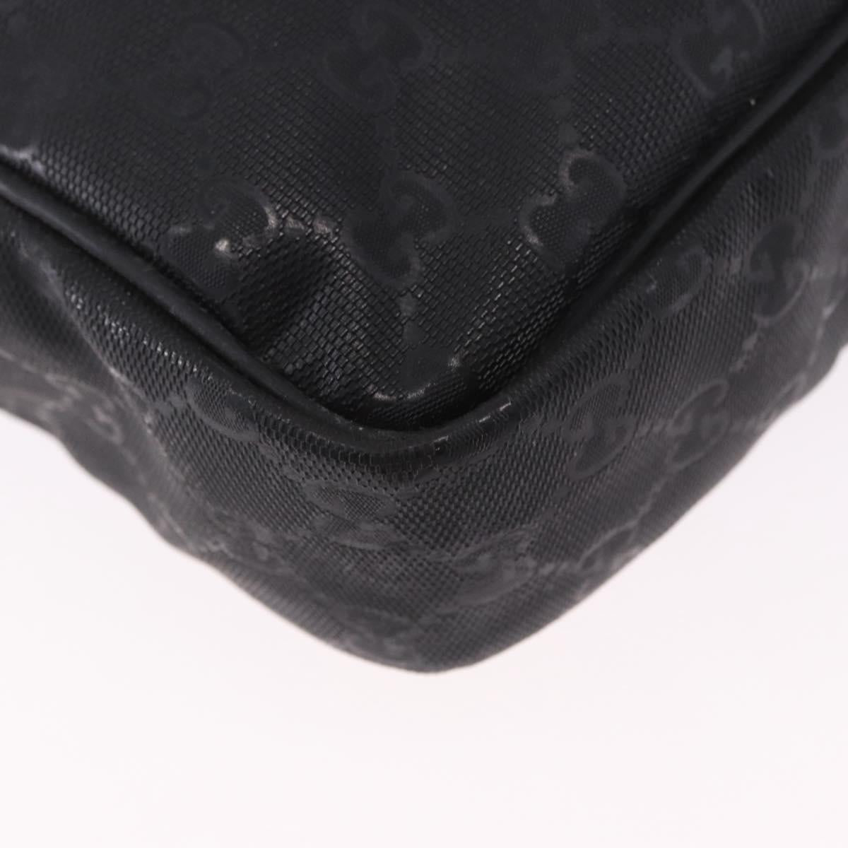 GUCCI GG Implementation Shoulder Bag PVC Black Silver 201448 Auth BA14830