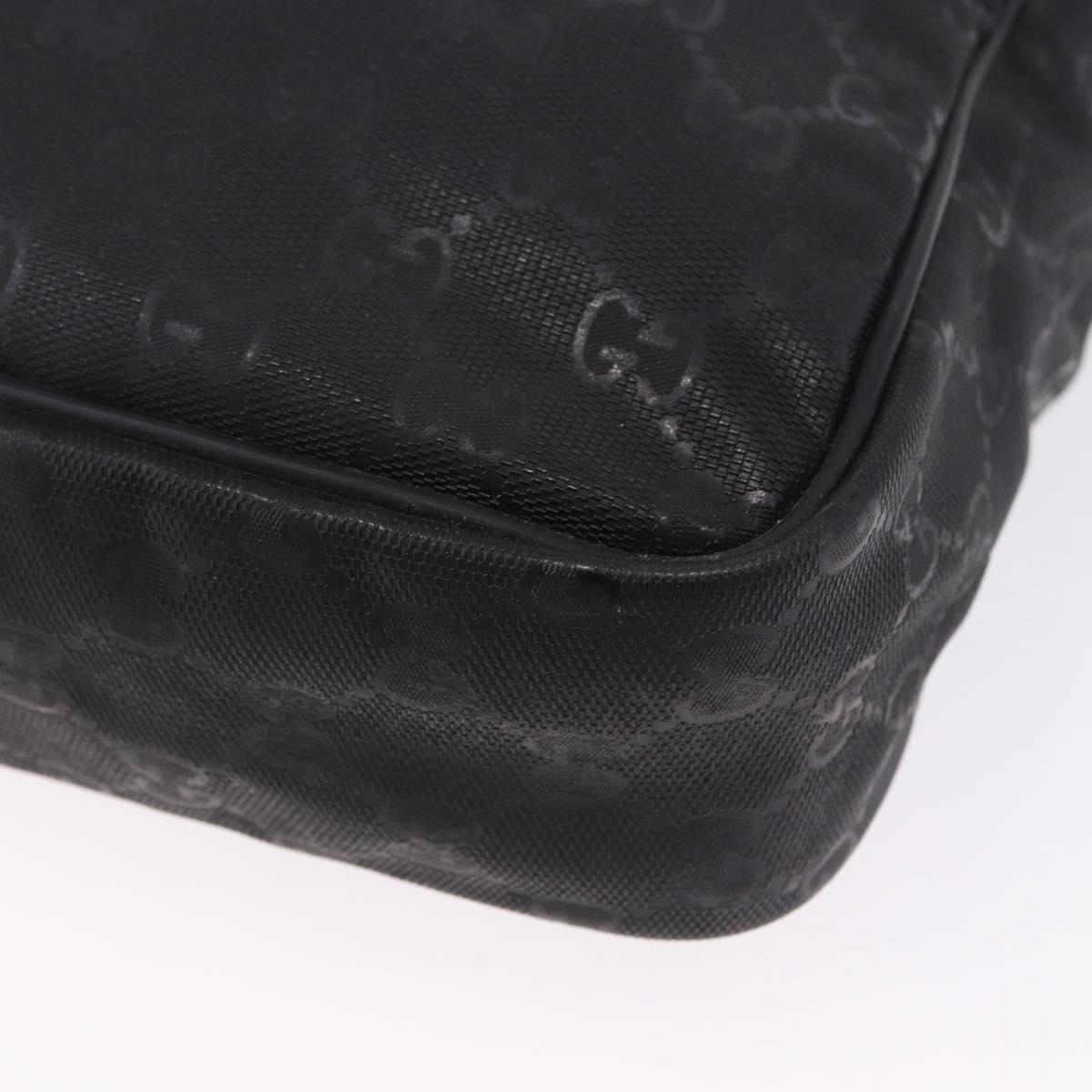 GUCCI GG Implementation Shoulder Bag PVC Black Silver 201448 Auth BA14830