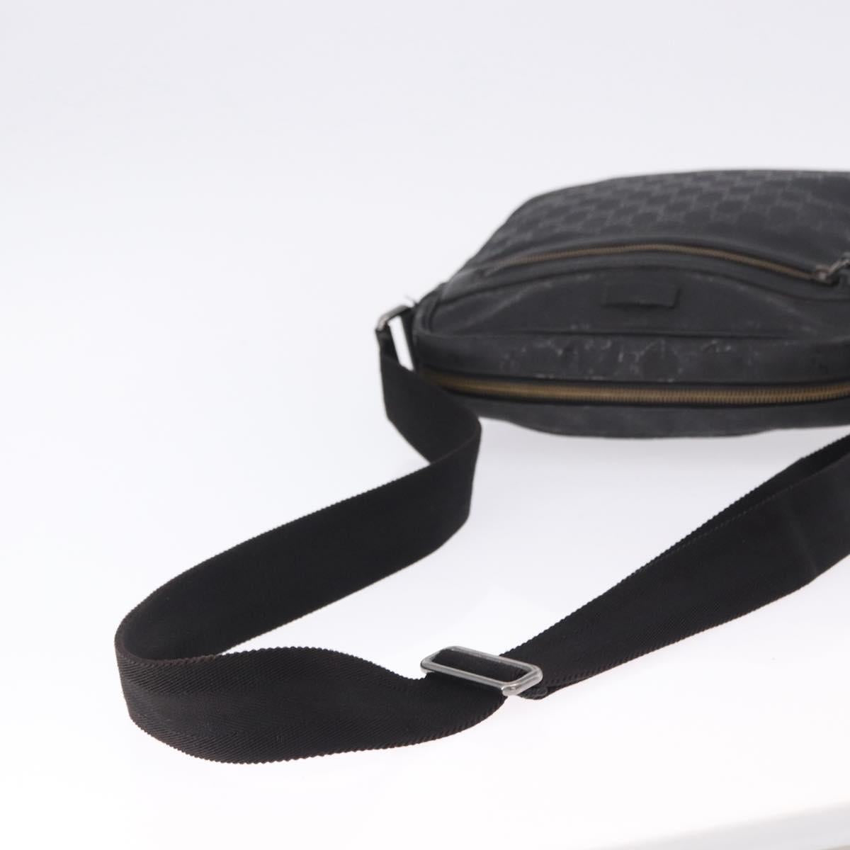 GUCCI GG Implementation Shoulder Bag PVC Black Silver 201448 Auth BA14830