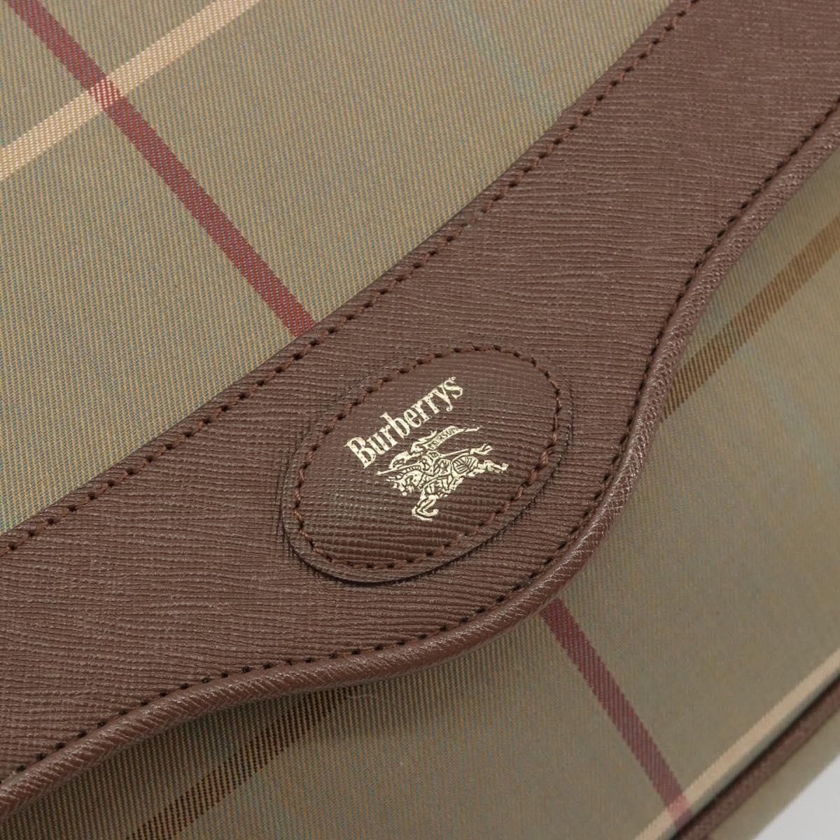 Burberrys Nova Check Shoulder Bag Canvas Beige Gold Tone Auth BA14831
