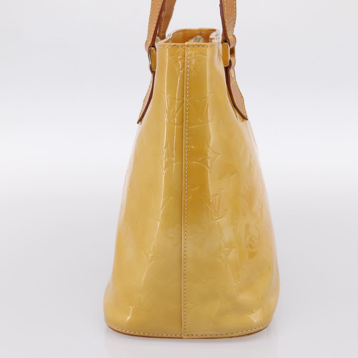 LOUIS VUITTON Monogram Vernis Houston Hand Bag Beige M91004 LV Auth BA14836
