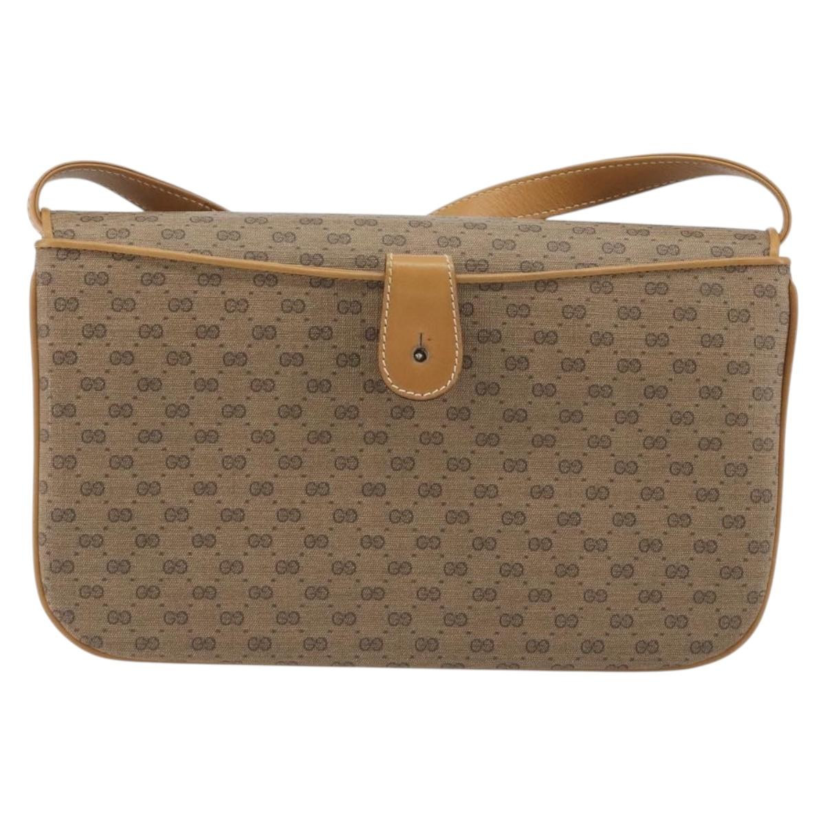GUCCI Micro GG Shoulder Bag PVC Beige Gold Tone 004 106 0024 Auth BA14839A