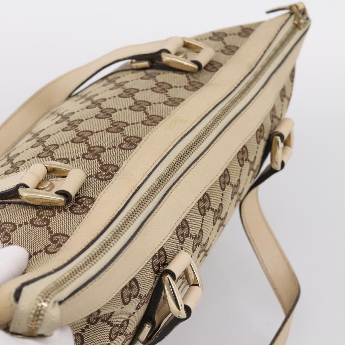 GUCCI GG Canvas Abbey Tote Bag Beige Gold Tone 141470 Auth BA14840