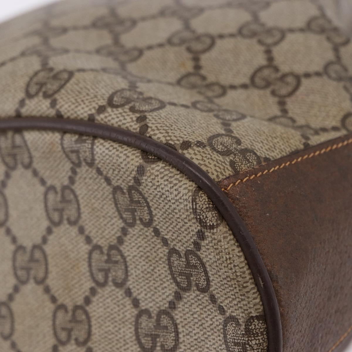 GUCCI GG Supreme Shoulder Bag PVC Beige Gold Tone 001 084 0853 Auth BA14846