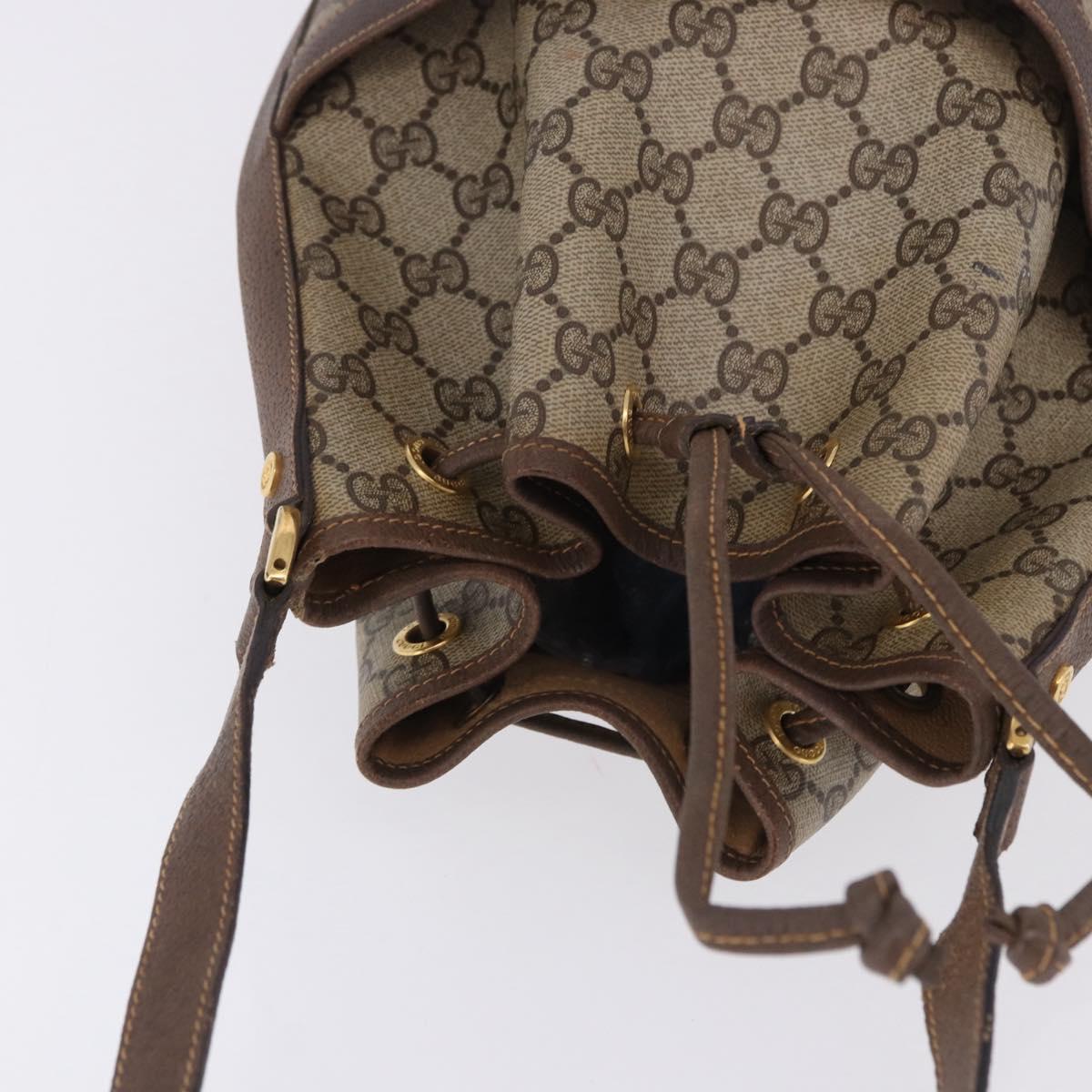 GUCCI GG Supreme Shoulder Bag PVC Beige Gold Tone 001 084 0853 Auth BA14846
