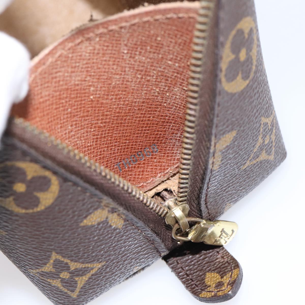 LOUIS VUITTON Monogram Trousse Demi Ronde Cosmetic Pouch M47520 LV Auth BA14851