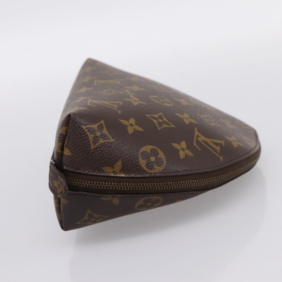 LOUIS VUITTON Monogram Trousse Demi Ronde Cosmetic Pouch M47520 LV Auth BA14851