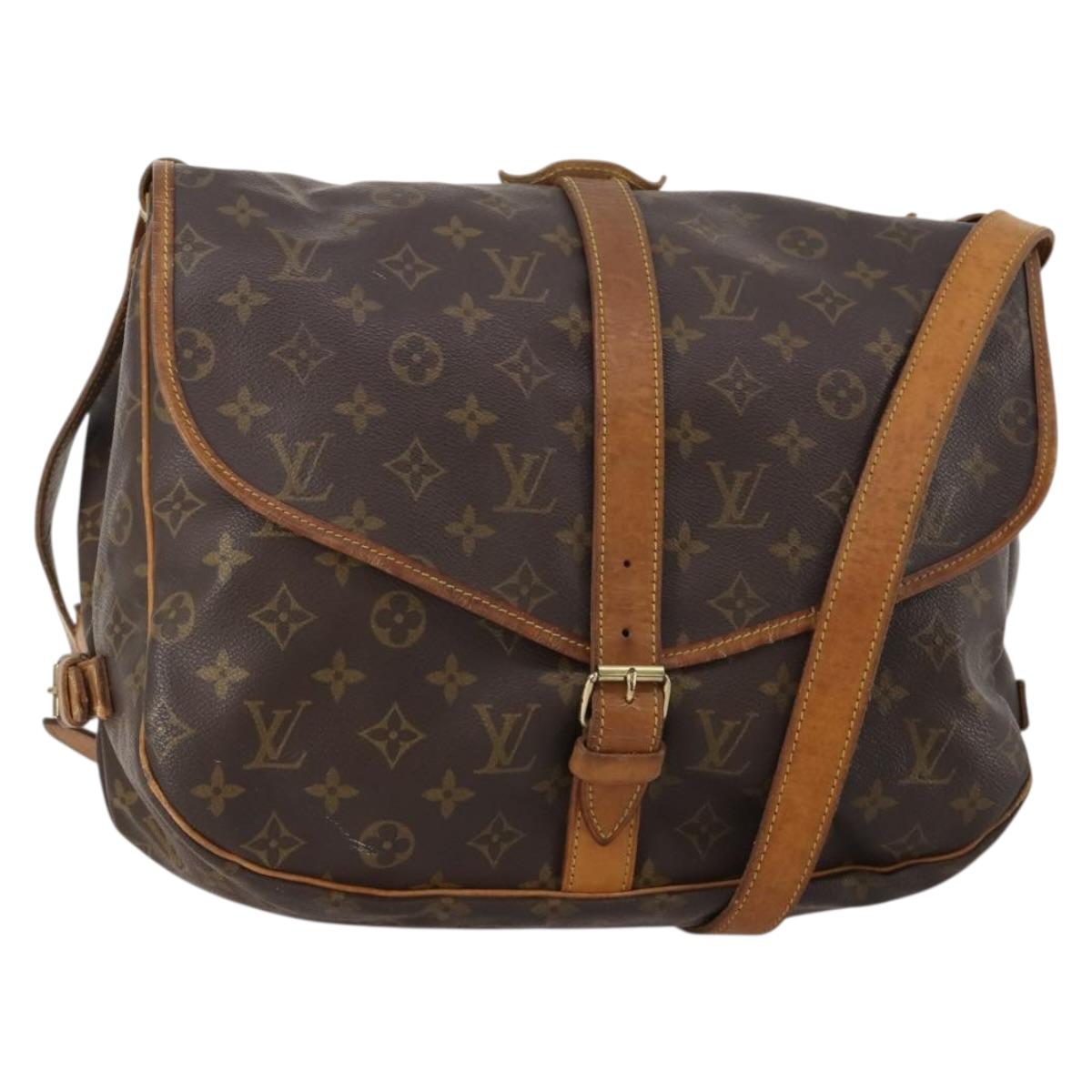 LOUIS VUITTON Monogram Saumur 35 Shoulder Bag M42254 LV Auth BA14853
