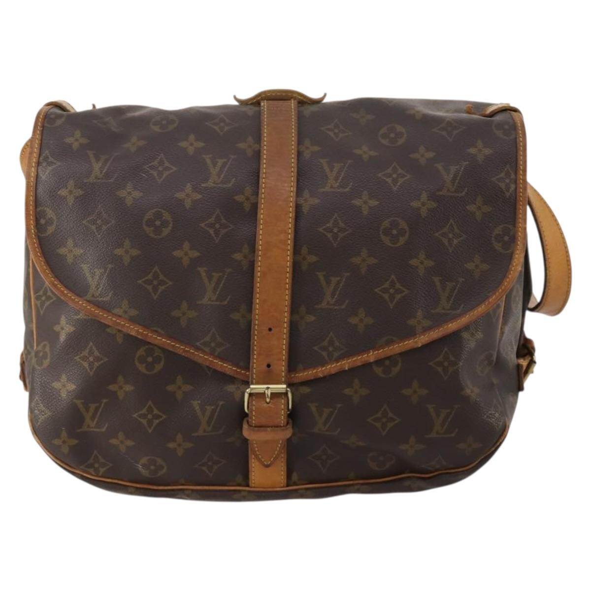 LOUIS VUITTON Monogram Saumur 35 Shoulder Bag M42254 LV Auth BA14853