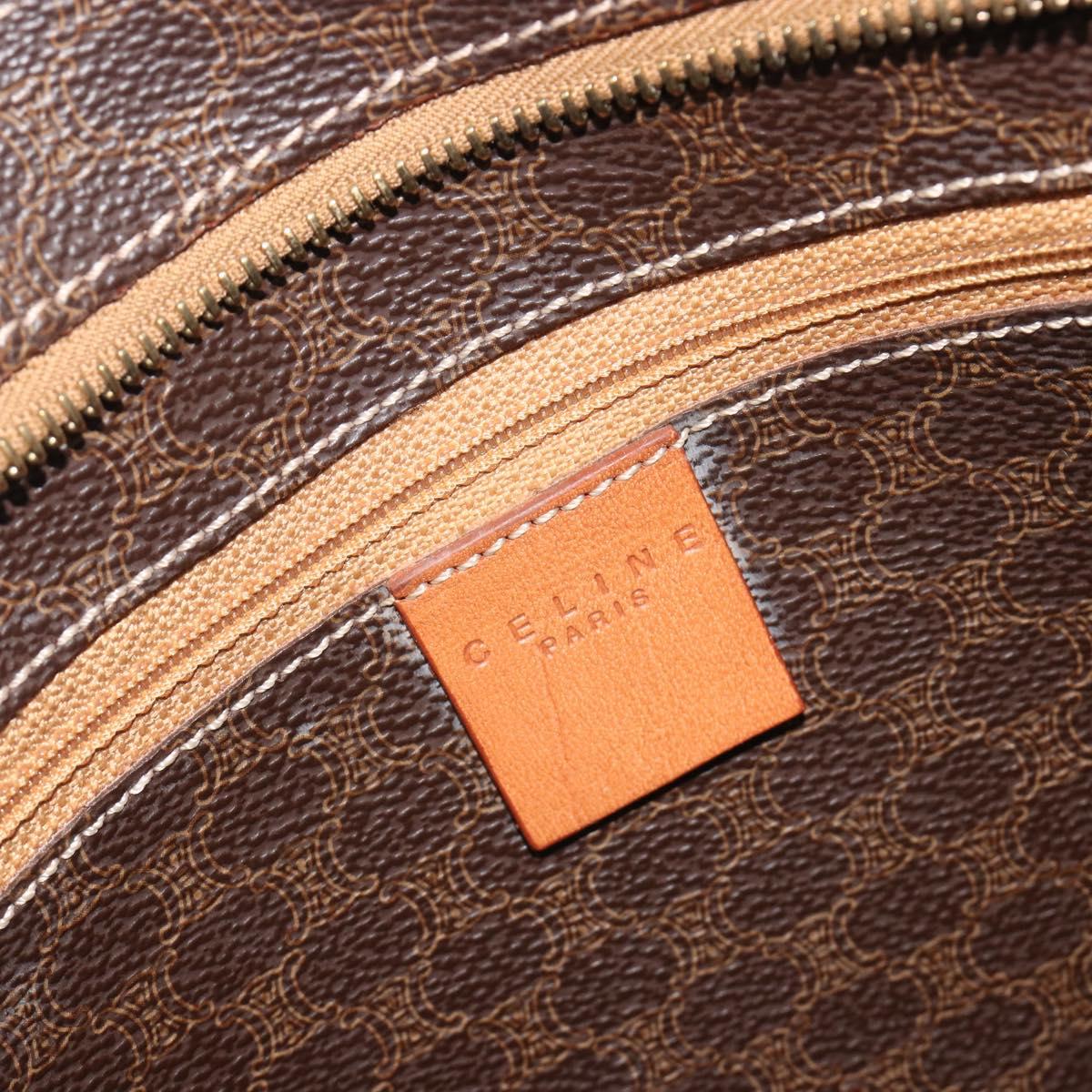 CELINE Macadam Tote Bag PVC Leather Brown Gold Tone Auth BA14854A