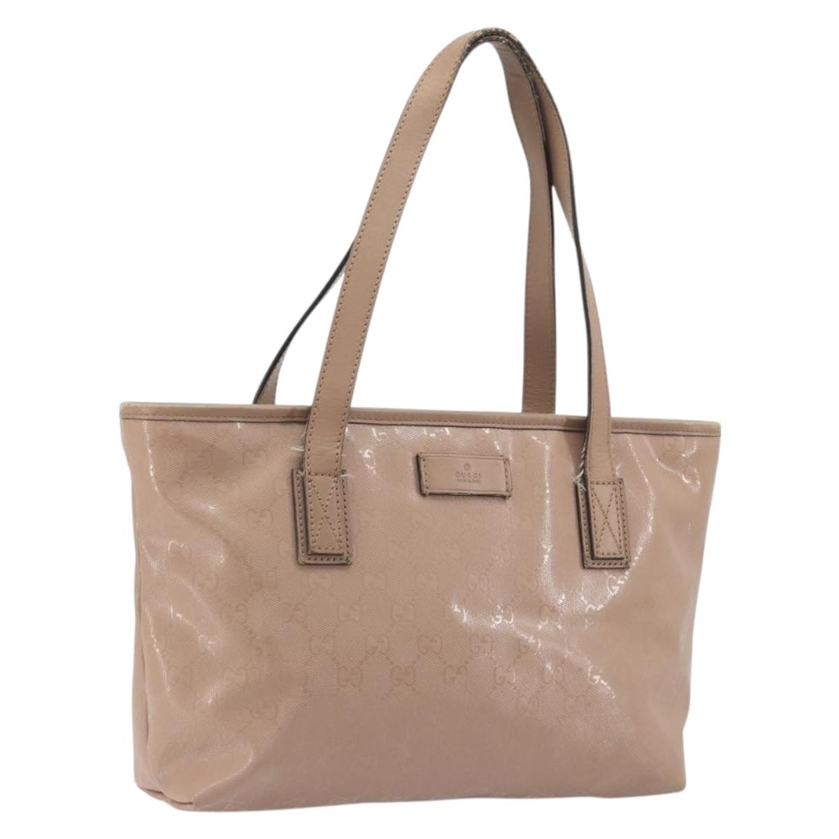GUCCI GG Implementation Tote Bag PVC Leather Pink Gold Tone 211138 Auth BA14858
