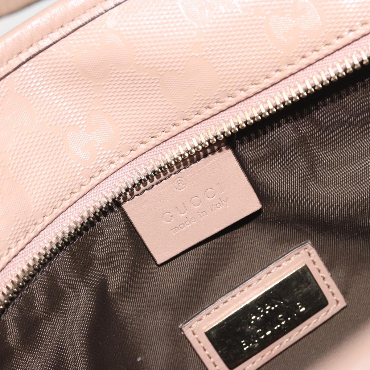 GUCCI GG Implementation Tote Bag PVC Leather Pink Gold Tone 211138 Auth BA14858