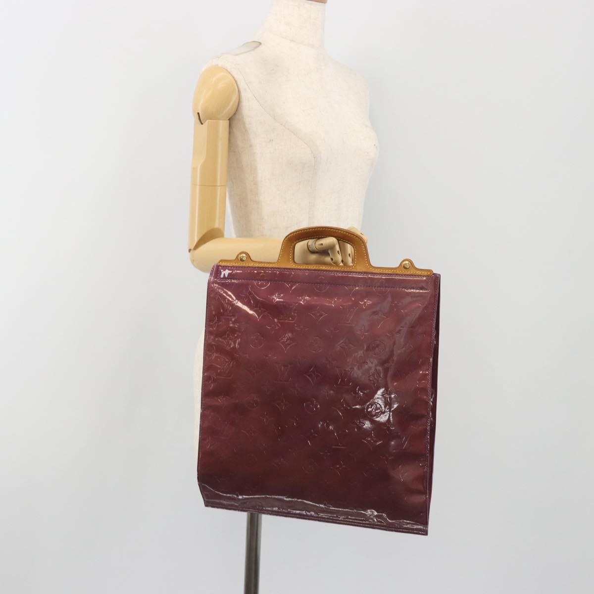 LOUIS VUITTON Monogram Vernis Stanton Hand Bag Viole M91079 LV Auth BA14859