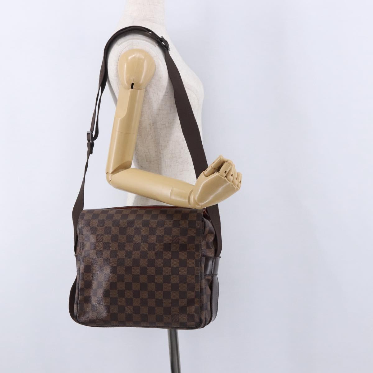 LOUIS VUITTON Damier Ebene Naviglio Shoulder Bag N45255 LV Auth BA14865