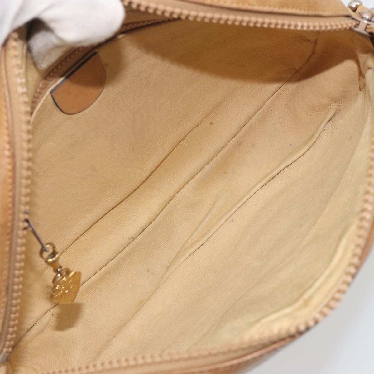GUCCI Micro GG Shoulder Bag PVC Leather Beige Gold Tone 26 001 3628 Auth BA14880