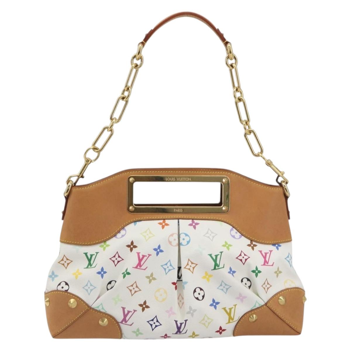 LOUIS VUITTON Monogram Multicolor Judy MM Hand Bag White M40255 LV Auth BA14883V