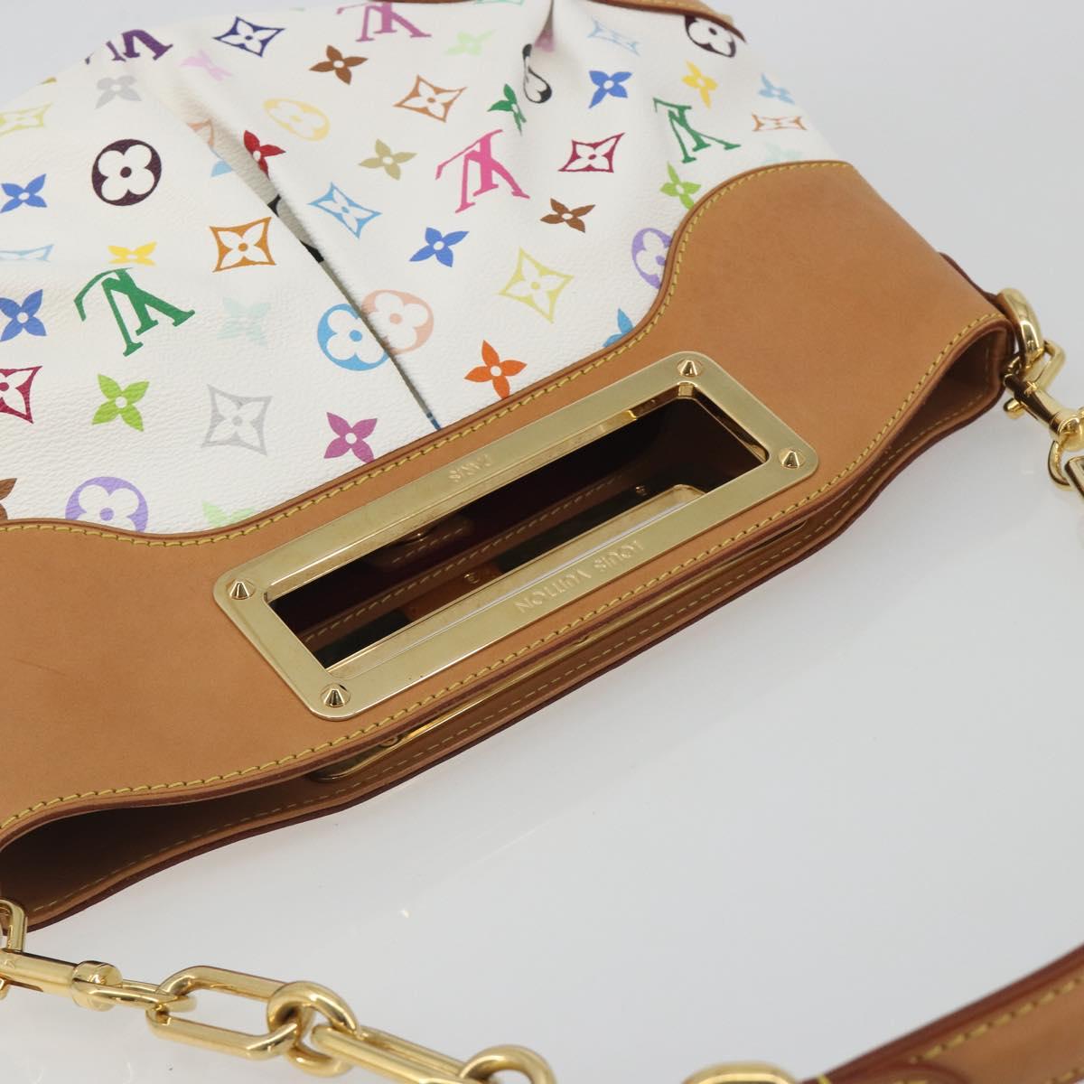 LOUIS VUITTON Monogram Multicolor Judy MM Hand Bag White M40255 LV Auth BA14883V