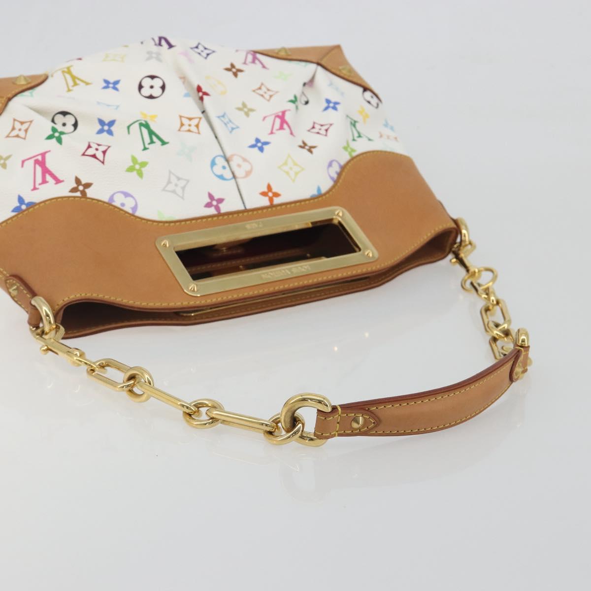LOUIS VUITTON Monogram Multicolor Judy MM Hand Bag White M40255 LV Auth BA14883V
