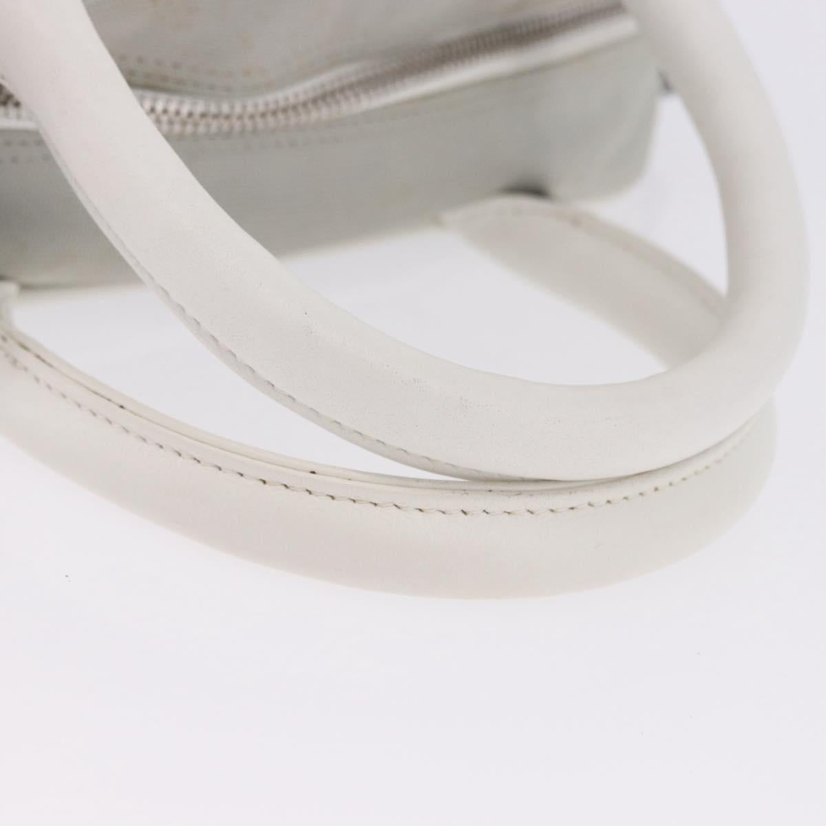 CHANEL Sports Hand Bag Canvas Gray Silver CC Auth BA14884A