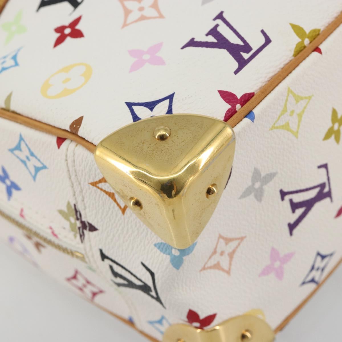 LOUIS VUITTON Monogram Multicolor Trouville Hand Bag White M92663 Auth BA14885V