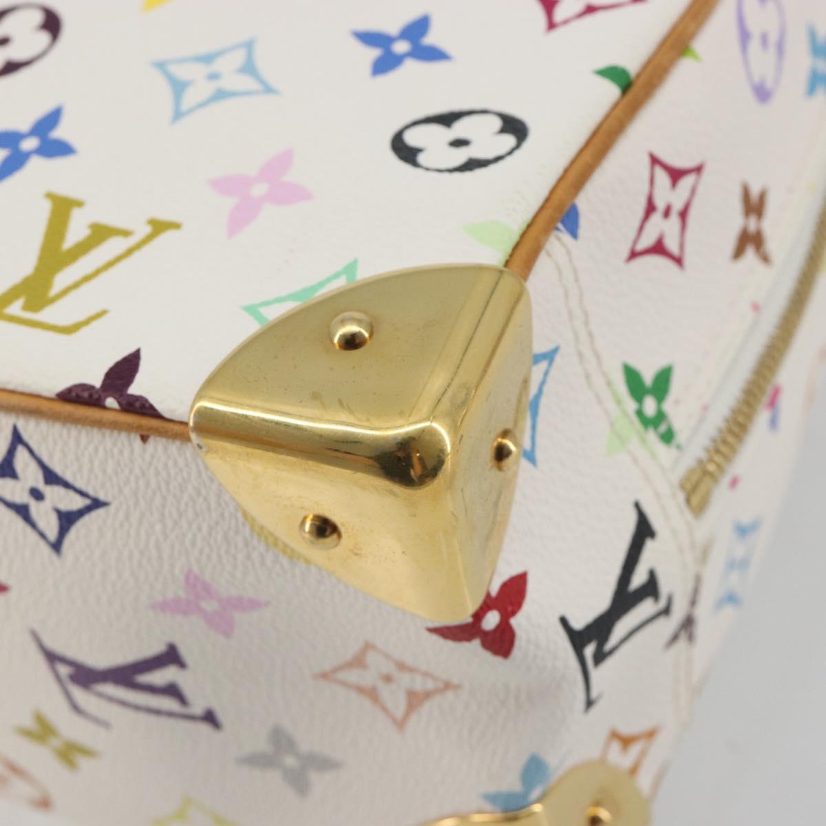 LOUIS VUITTON Monogram Multicolor Trouville Hand Bag White M92663 Auth BA14885V
