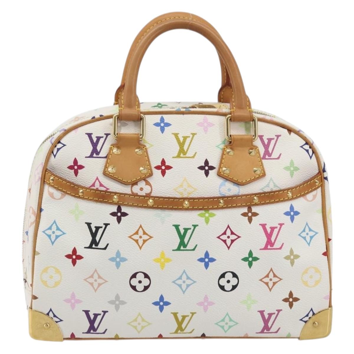 LOUIS VUITTON Monogram Multicolor Trouville Hand Bag White M92663 Auth BA14885V
