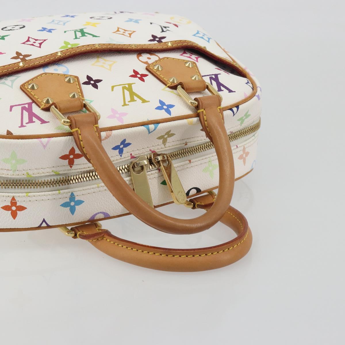 LOUIS VUITTON Monogram Multicolor Trouville Hand Bag White M92663 Auth BA14885V