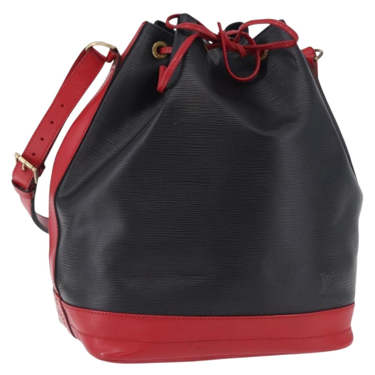 LOUIS VUITTON Epi Noe Shoulder Bag Black Red M44017 LV Auth BA14890A