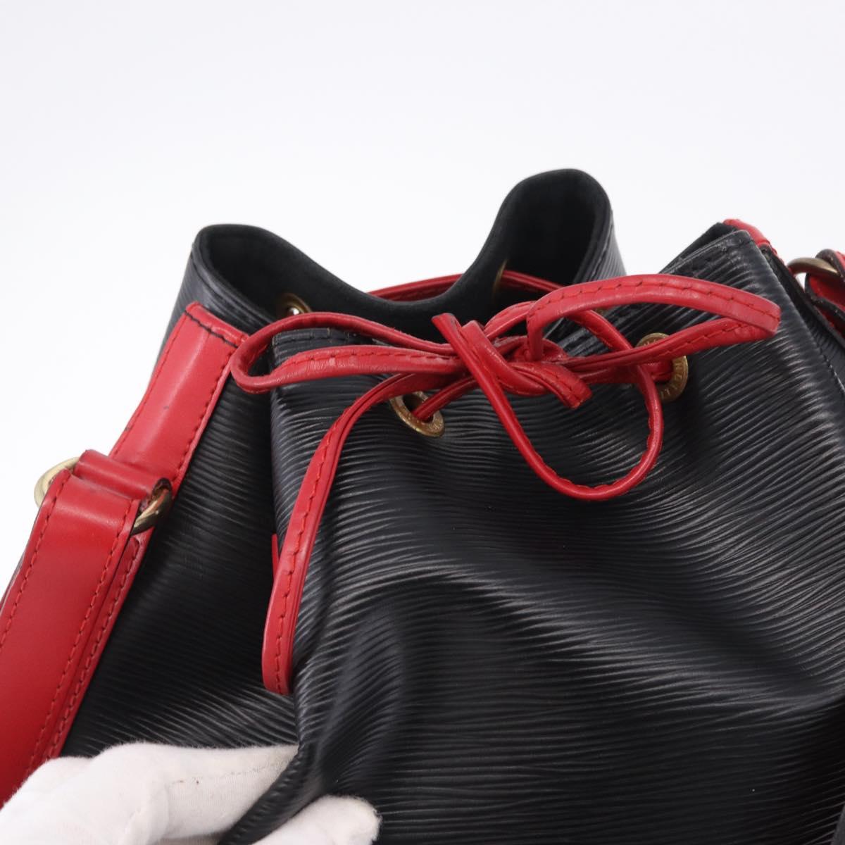 LOUIS VUITTON Epi Noe Shoulder Bag Black Red M44017 LV Auth BA14890A