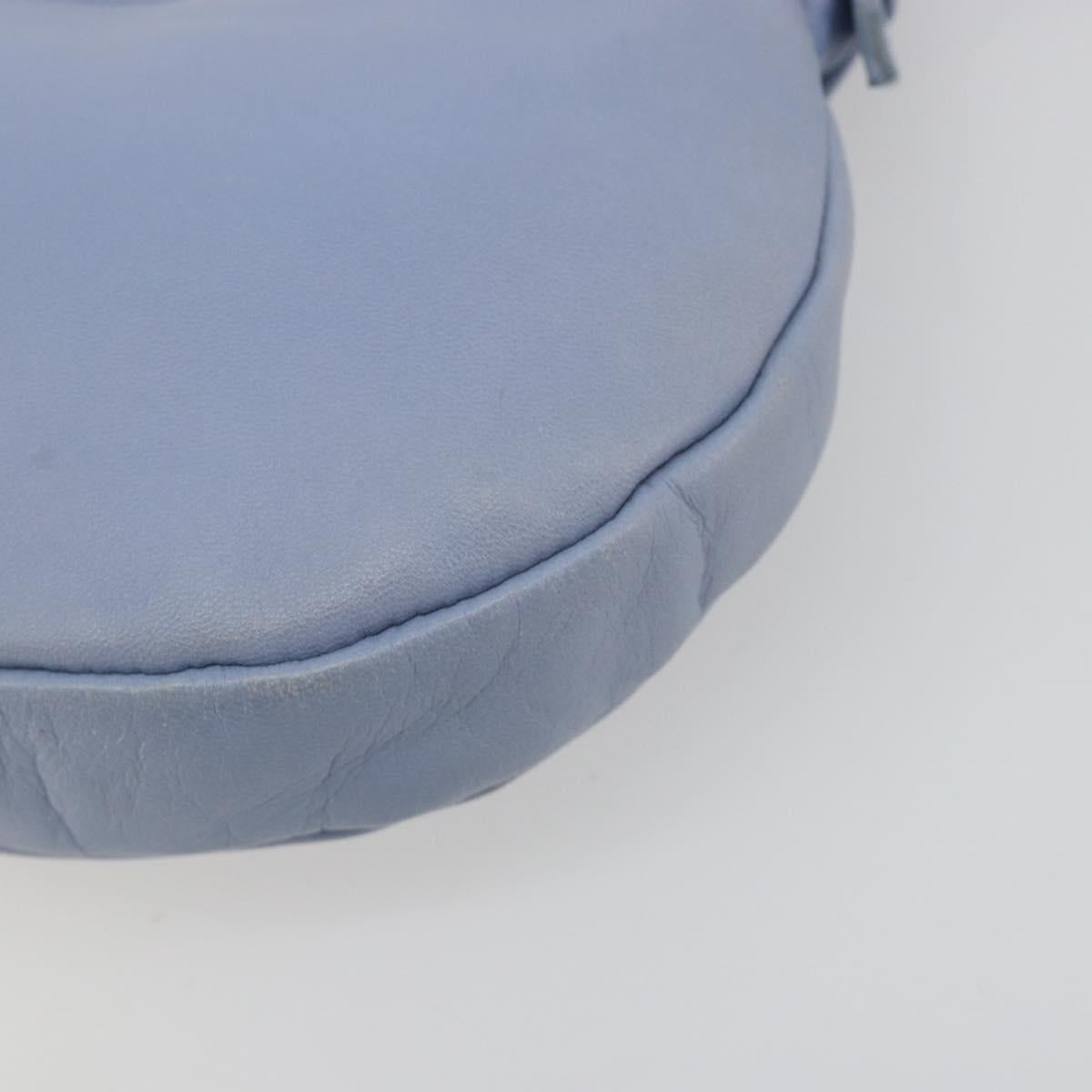 Salvatore Ferragamo Vara Ribbon Shoulder Bag Leather Blue Silver Auth BA14892