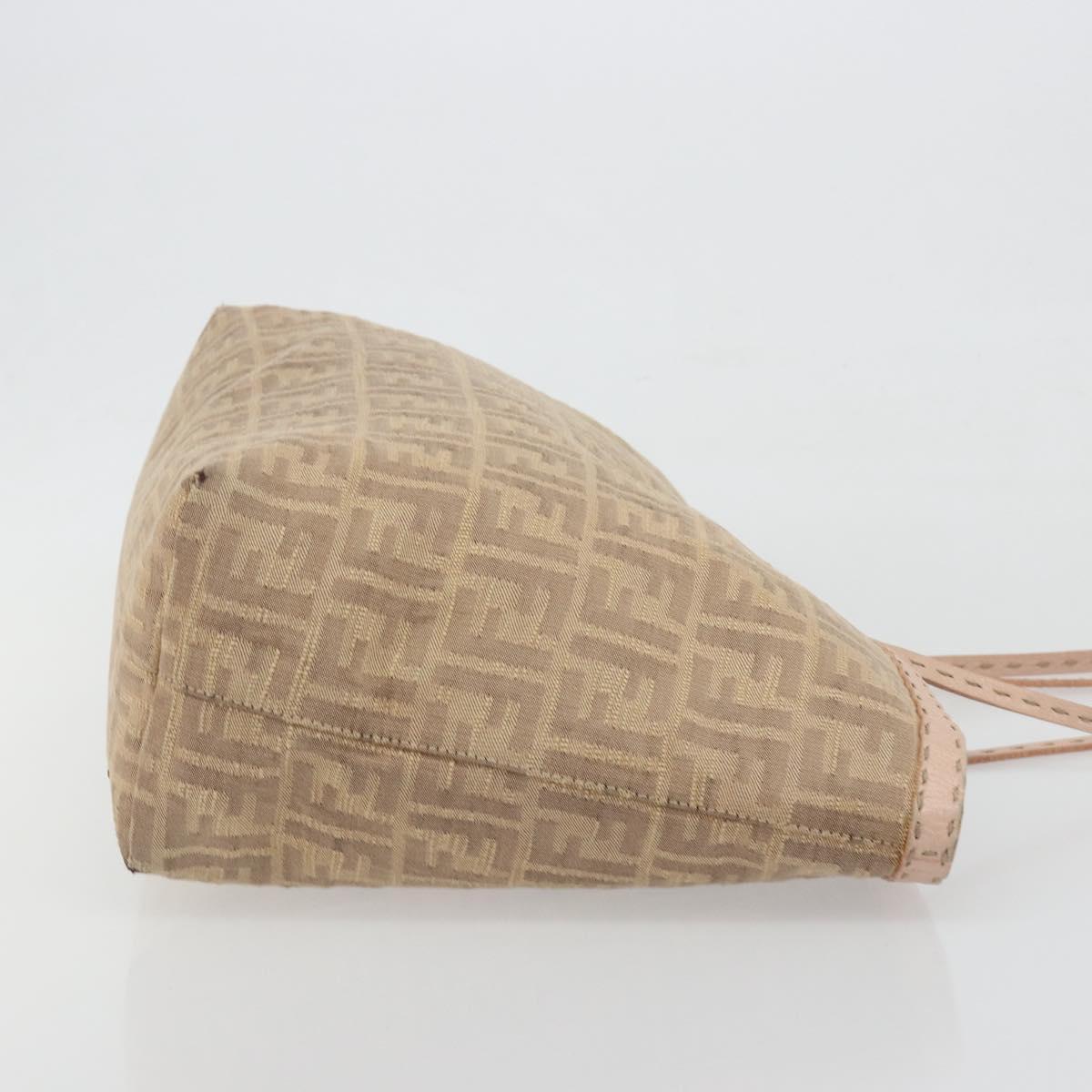 FENDI Zucca Canvas Tote Bag Beige Pink 8BH137 Auth BA14893