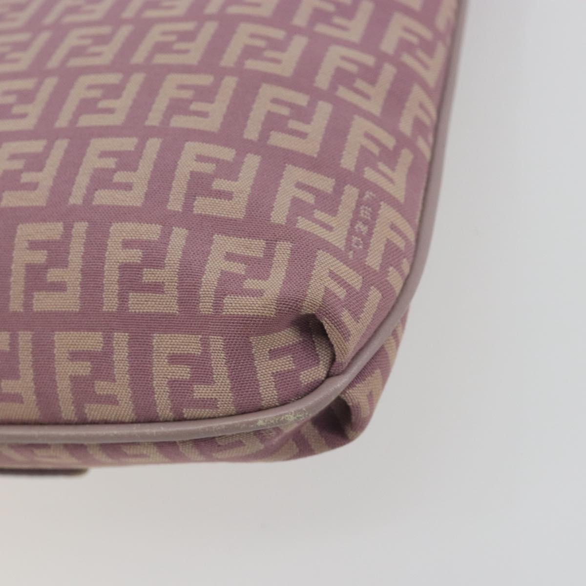 FENDI Zucchino Canvas Mamma Baguette Shoulder Bag Purple 8BT075 Auth BA14896A