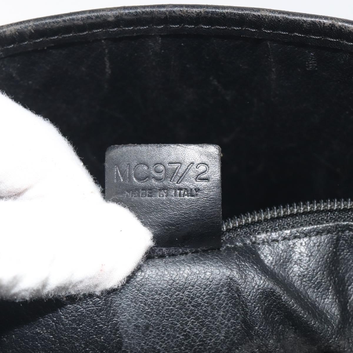 CELINE Macadam Tote Bag PVC Leather Black Gold Tone Auth BA14899